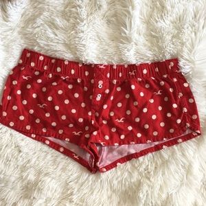 Red and white polka dot Hollister pj bottoms
